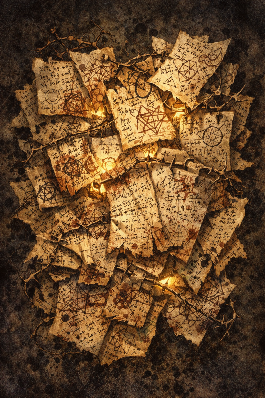 Chaotic collection of papers with impossible geometry